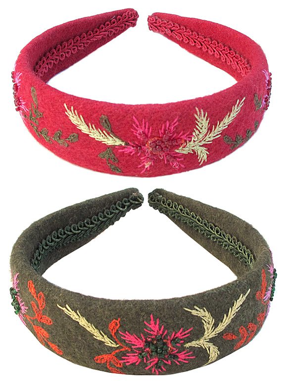 Wool Floral Wide Head Band - Image 3