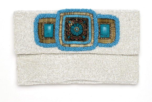 Beaded Stone Envelope Clutch