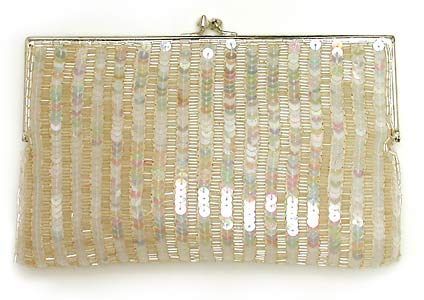 Stripe Sequins Rectangle Clutch