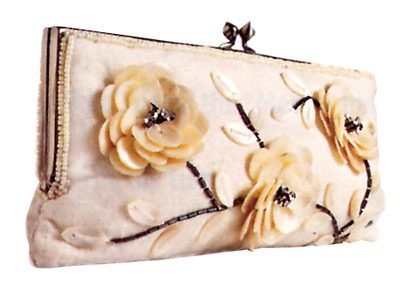 Mother-of-Pearl Flower Clutch