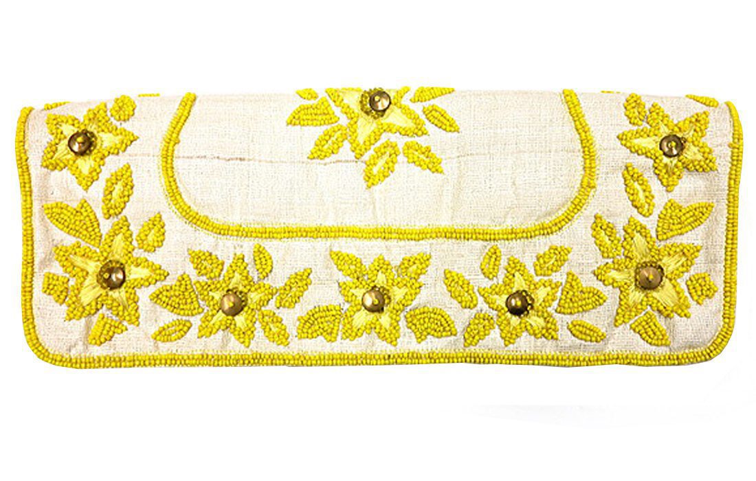 Burlap Flower Clutch