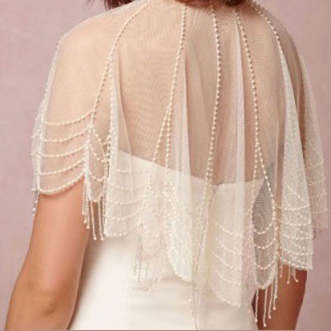 Pearls Tulle Cape - Image 2