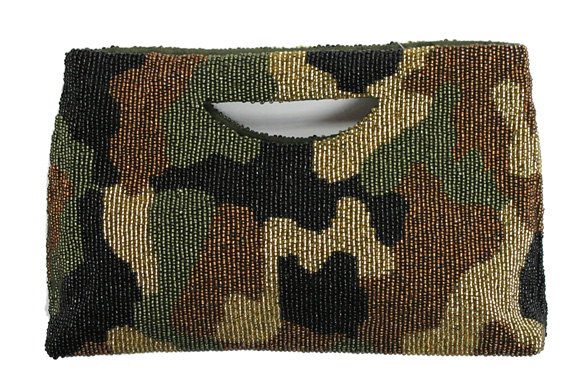 Camouflage Beaded Tote