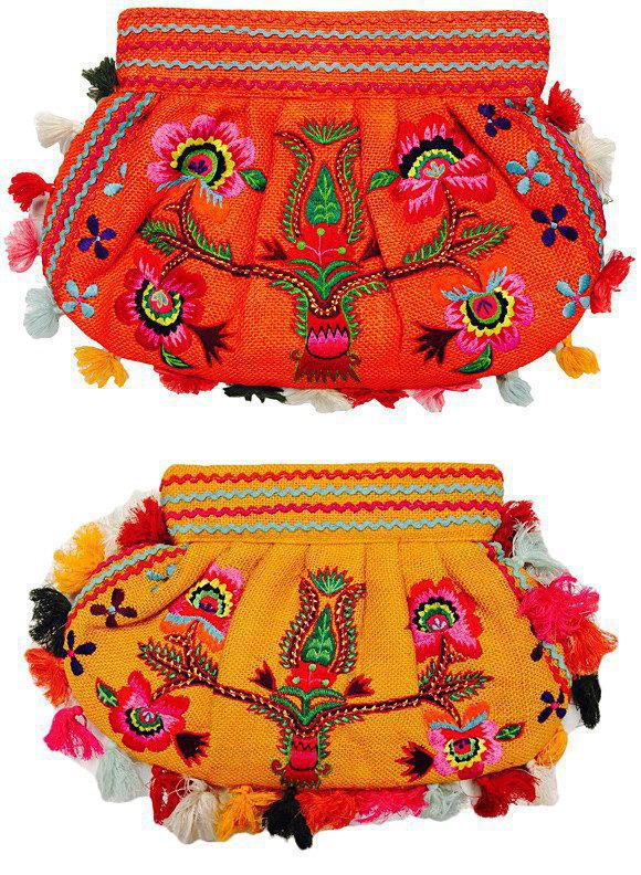 Jute Floral Tassel Clutch - Image 3