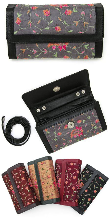 Silk Floral Wallet Purse - Image 4