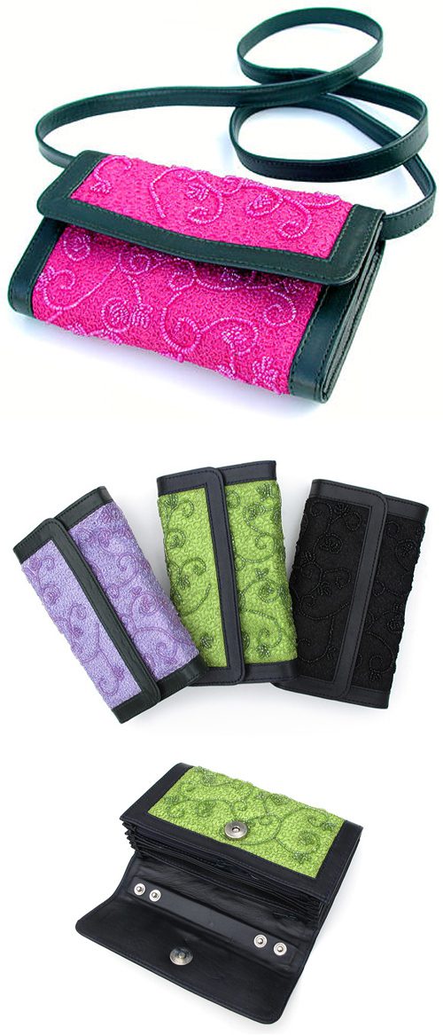 Tulle Swirl Beaded Wallet Purse - Image 4