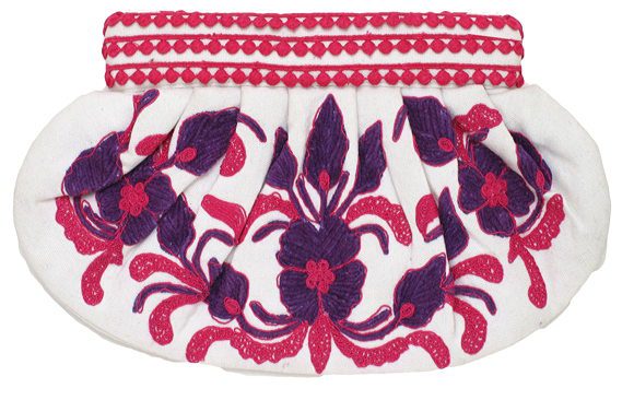 Floral Embroidery Clutch
