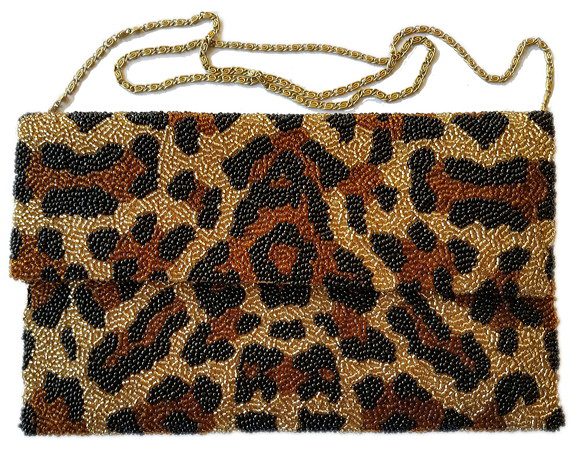 Leopard Clutch with Chain