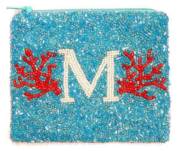 Coral Reef Initial Zip Pouch