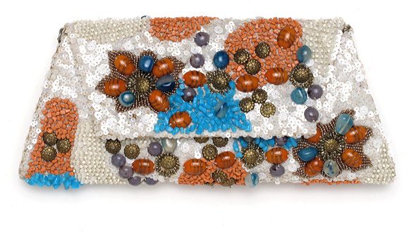 Coral & Turquoise Stone Clutch