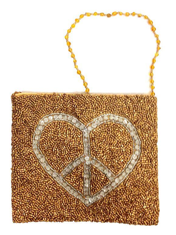 Cross Body Pouch with Peace/Heart Motif