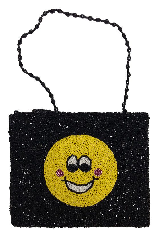Cross Body Pouch with Smiley Face Motif