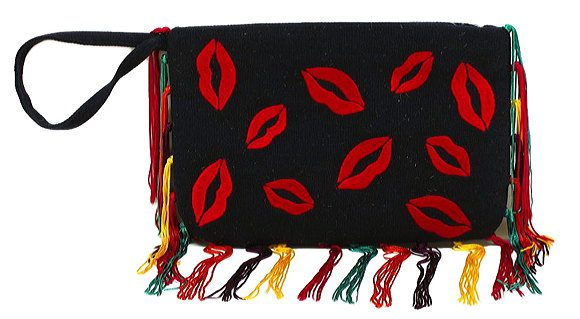 Embroidered Wristlet Lips