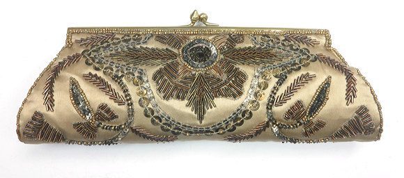 Silk Metallic Embroidery Clutch