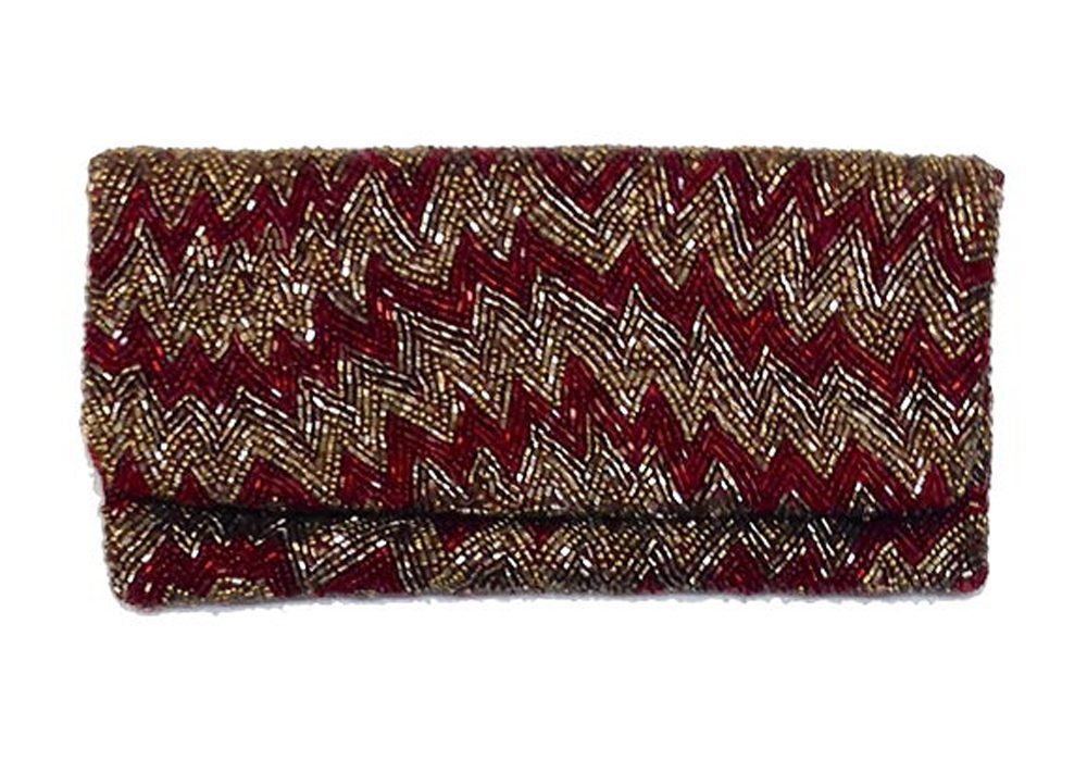 Fold Over Clutch Irregular Zigzag