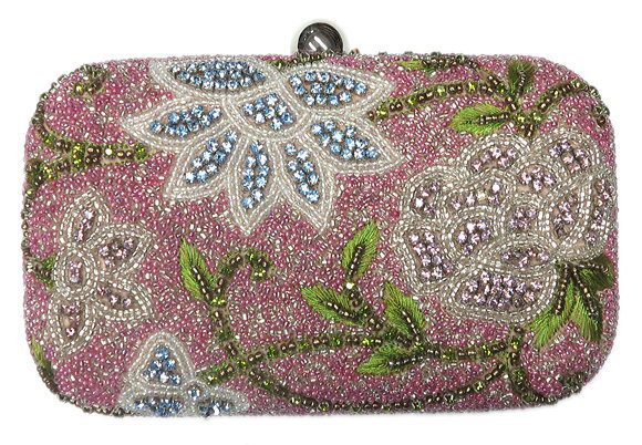 Exoctic Crystal Flowers Box Clutch