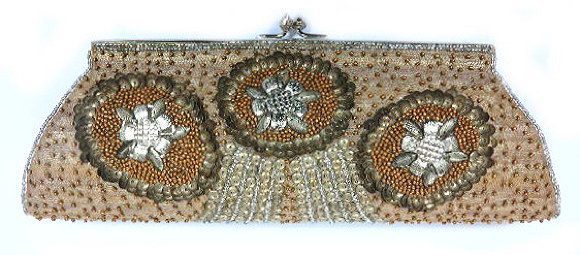 Floral Metal Embellishment Clutch