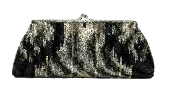 Framed Clutch with Ikat Pattern