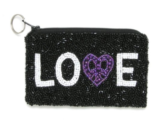 Fully Beaded Love Bag