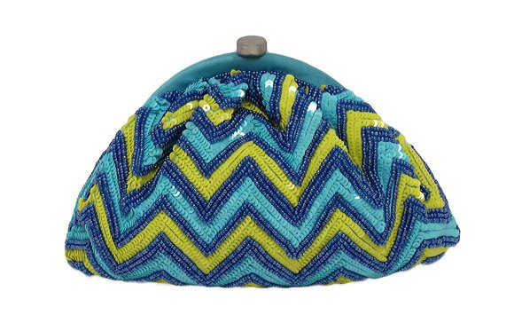 Sequin Chevron Frame Pouch