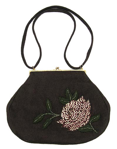 Large Wool Flower Purse