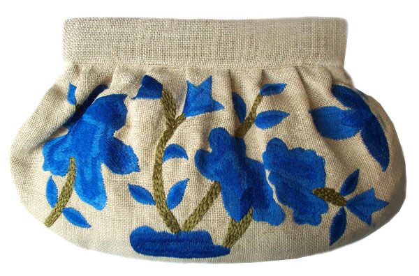 Jute Floral Clutch