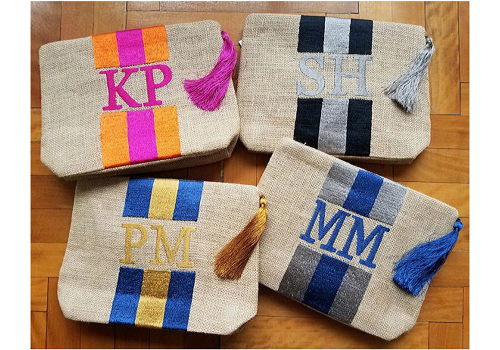 Jute Stripe Monogram W/Tassel