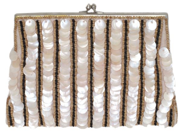 Mother-of-Pearl Wood Bead Clutch