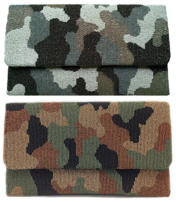 Camouflage Beaded Large Clutch - Image 3