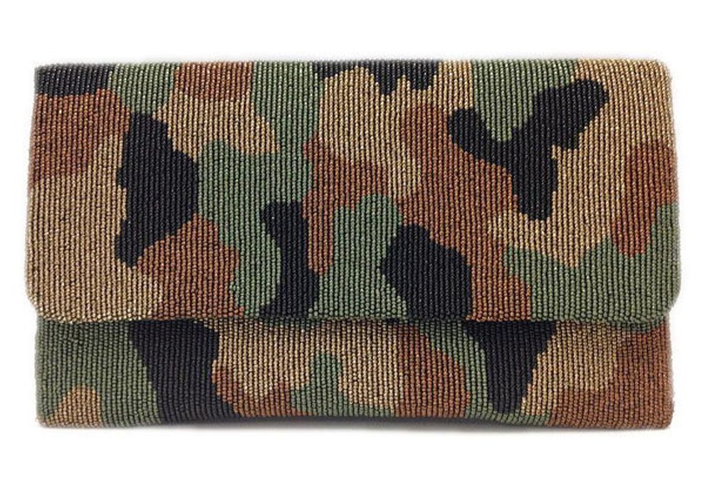 Camouflage Beaded Large Clutch - Image 2