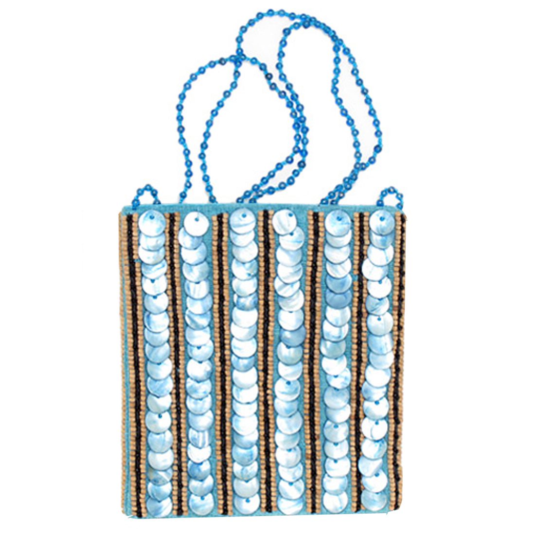 Mother-Of-Pearl & Wood Stripes Pouch - Image 2