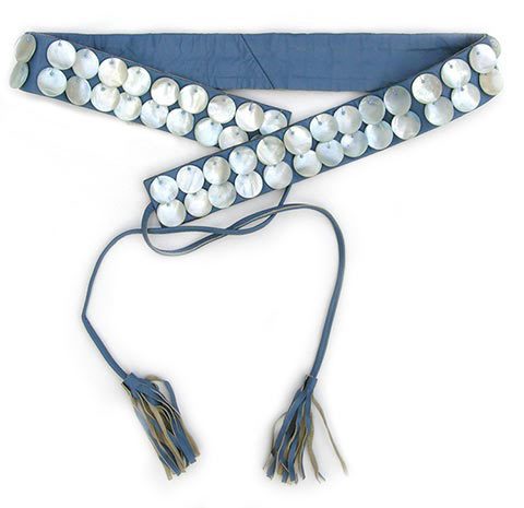 Mother-of-Pearl Narrow Obi Belt