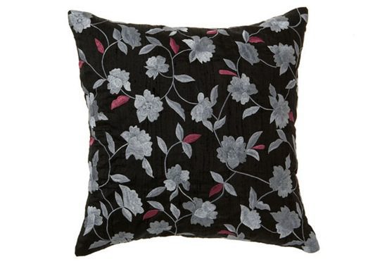 Silk Floral Embroidery Pillow