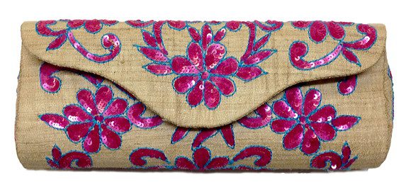 Purse with Floral Sequin