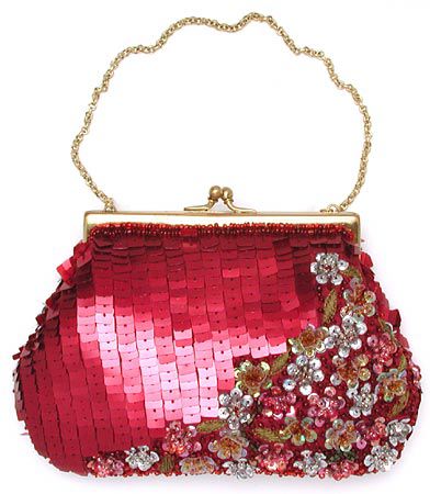 Sequin Flower Small Purse