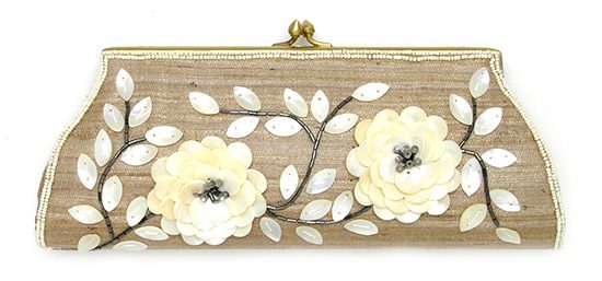 Mother-of-Pearl Flower Clutch