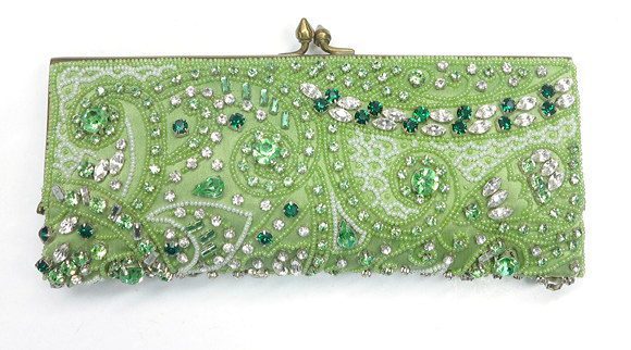 Crystal and Pearls Exoctic Slim Clutch