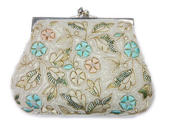 Small Farme Clutch Embroidered Flowers