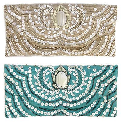 Mother-Of-Pearl Disc Design Clutch