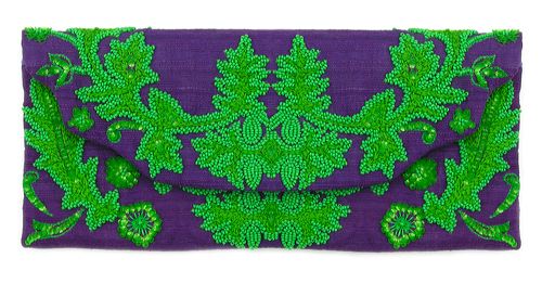 Burlap Embroidery Clutch