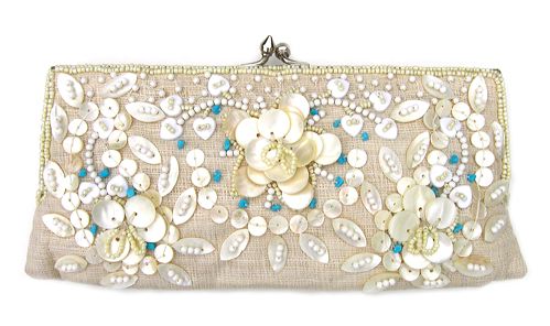 Mother-of-Pearl Flower Clutch