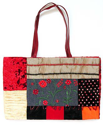 Velvet Patchwork Tote