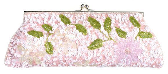 Sequin Flower Envelope Clutch