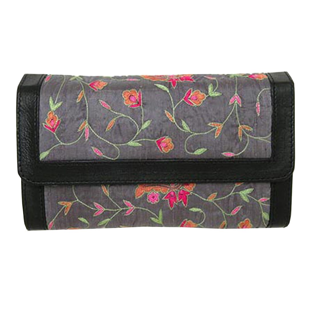 Silk Floral Wallet Purse