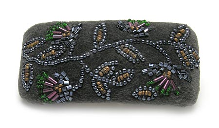 Velvet Flowers Wide Barrette
