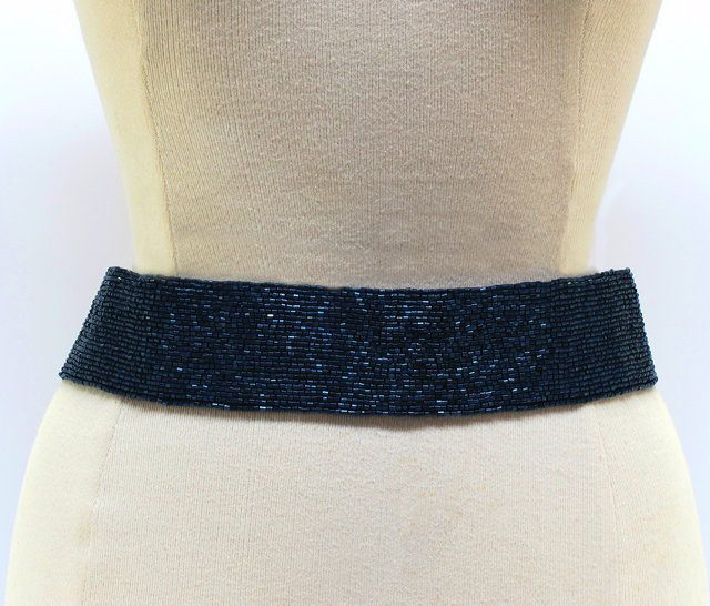 Wide Bugle Bead Belt