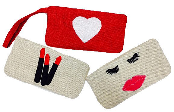 Jute Wristlet Embroidered Motif