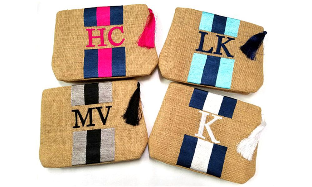 Jute Stripe Monogram W/Tassel - Image 3